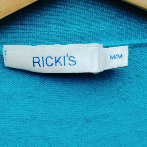 PRETTY Ricki's Short Sleeve Cardigan Women's Medium Deep V - Picture 3 of 4